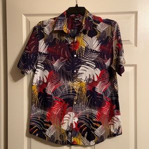 NWT Murano Short Sleeve Multicolor Button Down